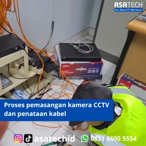 Jasa Instalasi CCTV Proses pemasangan kamera CCTV dan penataan kabel